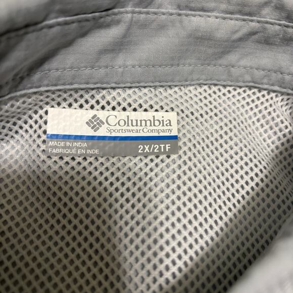 Columbia Womens Size 2X Tamiami II Short Sleeve Shirt Gray UPF 40 Omni Wick - Picture 7 of 16